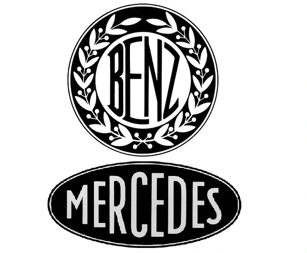 Benz és Mercedes régi logók.
