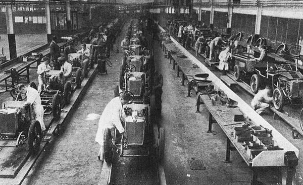 Ford összeszerelő sor 1908-ban